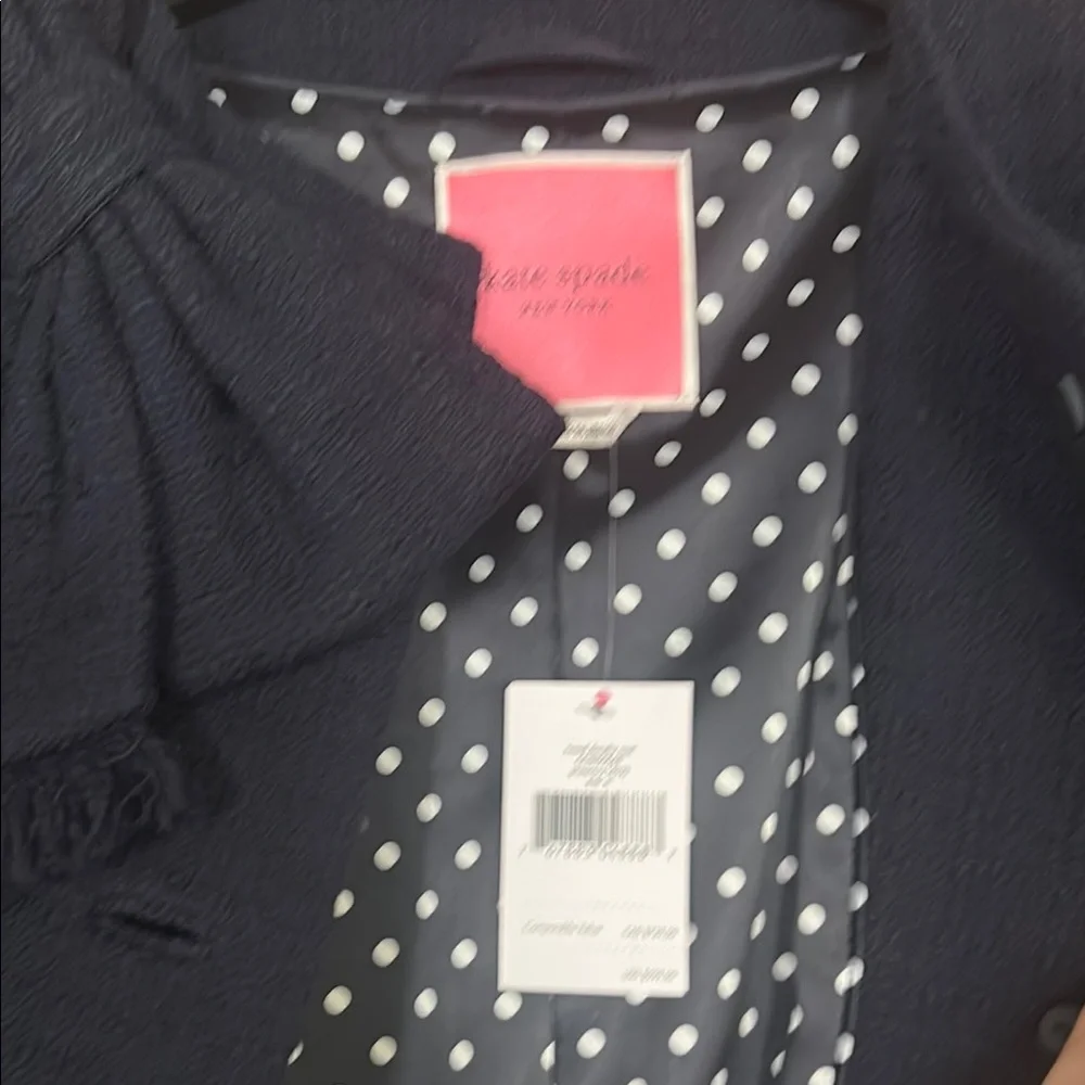 Kate Spade Navy Coat with Bow Detail - Picture 3 of 5